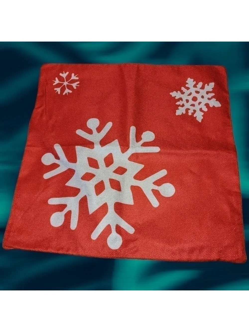 𝅺CHRISTMAS Canvas Pillow Covers 18x18 Inch Set Of 2 Santa Throw Snow New T49